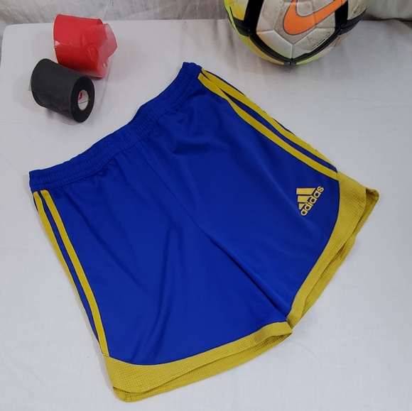 Unisex Blue & Yellow Climalite Adidas Shorts - Picture 1 of 7